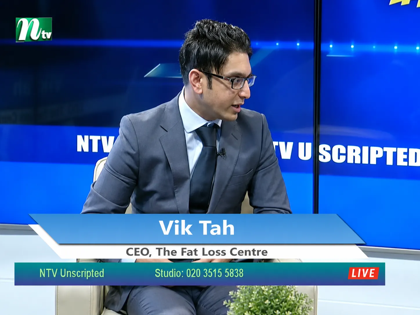 Mr. Vik Tah, Founder and CEO of The Fat Loss Centre, interviewed on national television